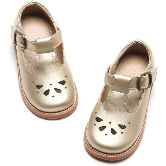 Other - Toddler Little Girl Mary Jane Dress Shoes B366-gold